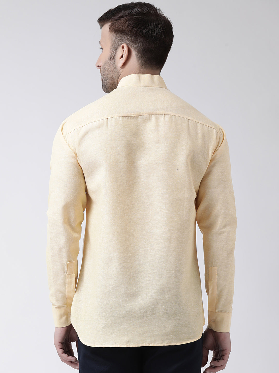 RIAG Beige Men's Chinese Collar Full Sleeves Shirt | Grocsy