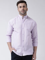 RIAG Violet Men's Chinese Collar Full Sleeves Shirt | Grocsy
