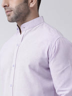 RIAG Violet Men's Chinese Collar Full Sleeves Shirt | Grocsy