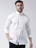 RIAG White Men's Chinese Collar Full Sleeves Shirt | Grocsy