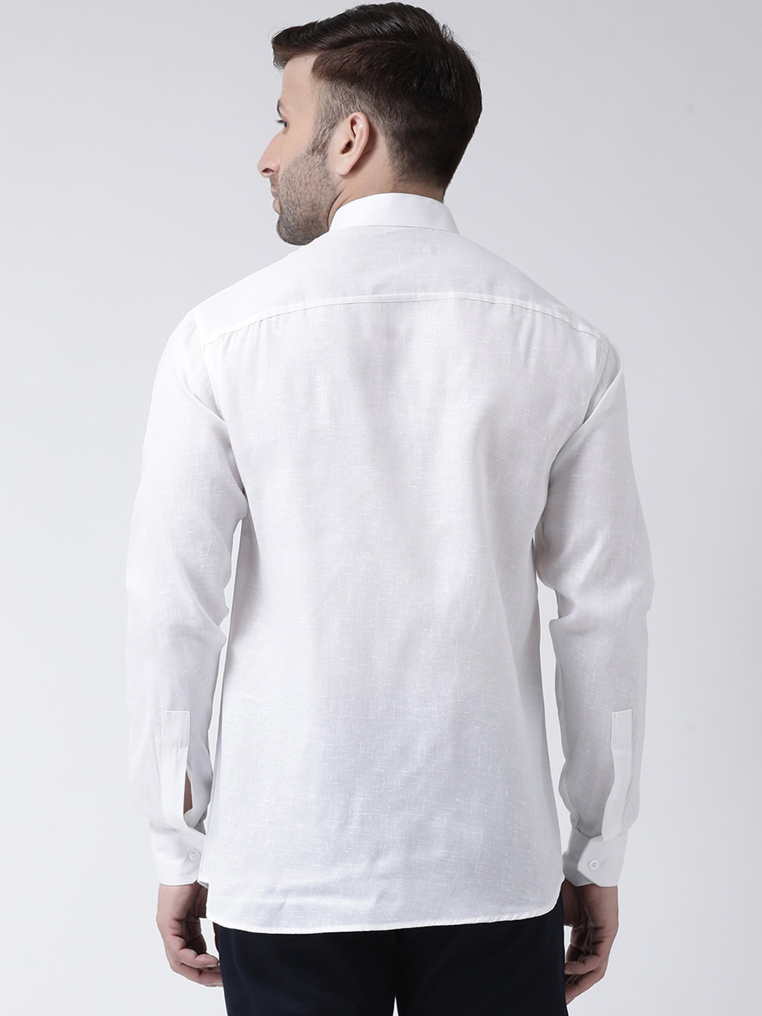 RIAG White Men's Chinese Collar Full Sleeves Shirt | Grocsy