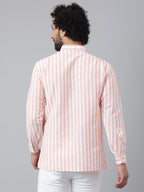 RIAG Orange Color Long Sleeves Casual Men's Cotton Short Kurta | Grocsy