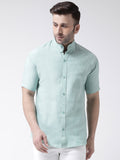 RIAG Green Men's Chinese Collar Half Sleeves Shirt | Grocsy