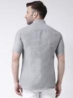 RIAG Grey Men's Chinese Collar Half Sleeves Shirt | Grocsy