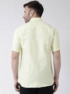 RIAG Yellow Men's Chinese Collar Half Sleeves Shirt | Grocsy