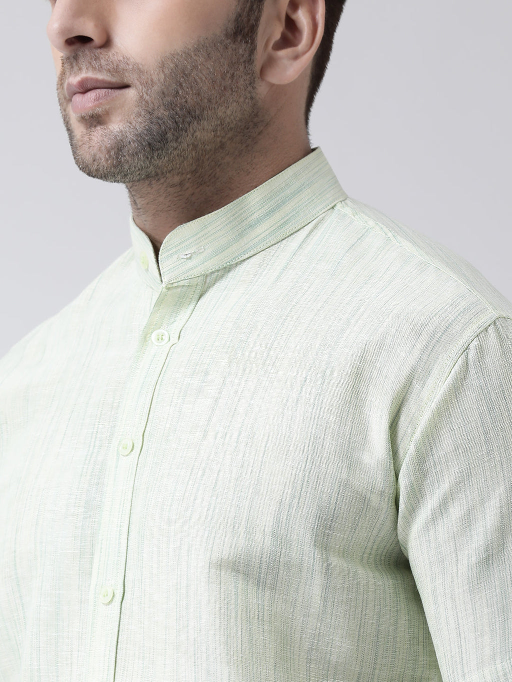RIAG Green Men's Chinese Collar Half Sleeves Shirt | Grocsy