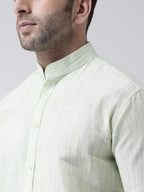RIAG Green Men's Chinese Collar Half Sleeves Shirt | Grocsy