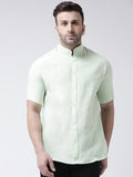 RIAG Green Men's Chinese Collar Half Sleeves Shirt | Grocsy