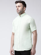 RIAG Green Men's Chinese Collar Half Sleeves Shirt | Grocsy