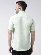 RIAG Green Men's Chinese Collar Half Sleeves Shirt | Grocsy