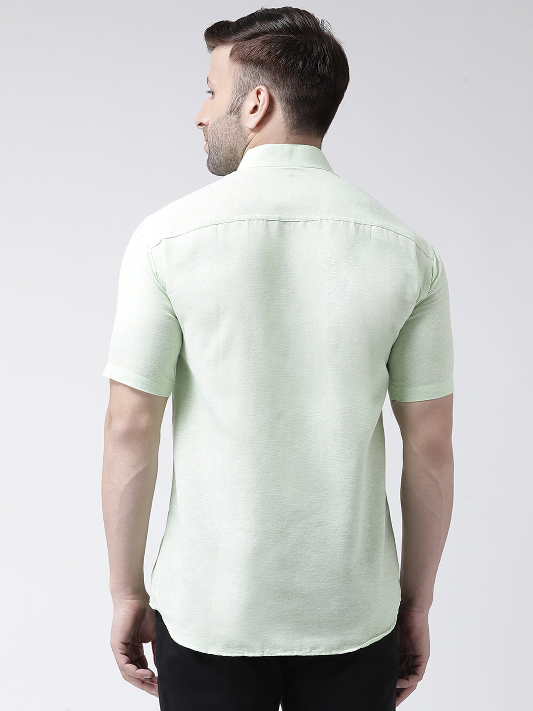 RIAG Green Men's Chinese Collar Half Sleeves Shirt | Grocsy