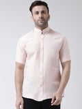 RIAG Peach Men's Chinese Collar Half Sleeves Shirt | Grocsy