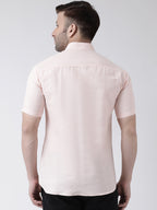 RIAG Peach Men's Chinese Collar Half Sleeves Shirt | Grocsy