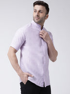 RIAG Purple Men's Chinese Collar Half Sleeves Shirt | Grocsy