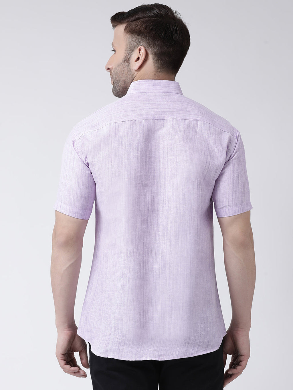 RIAG Purple Men's Chinese Collar Half Sleeves Shirt | Grocsy