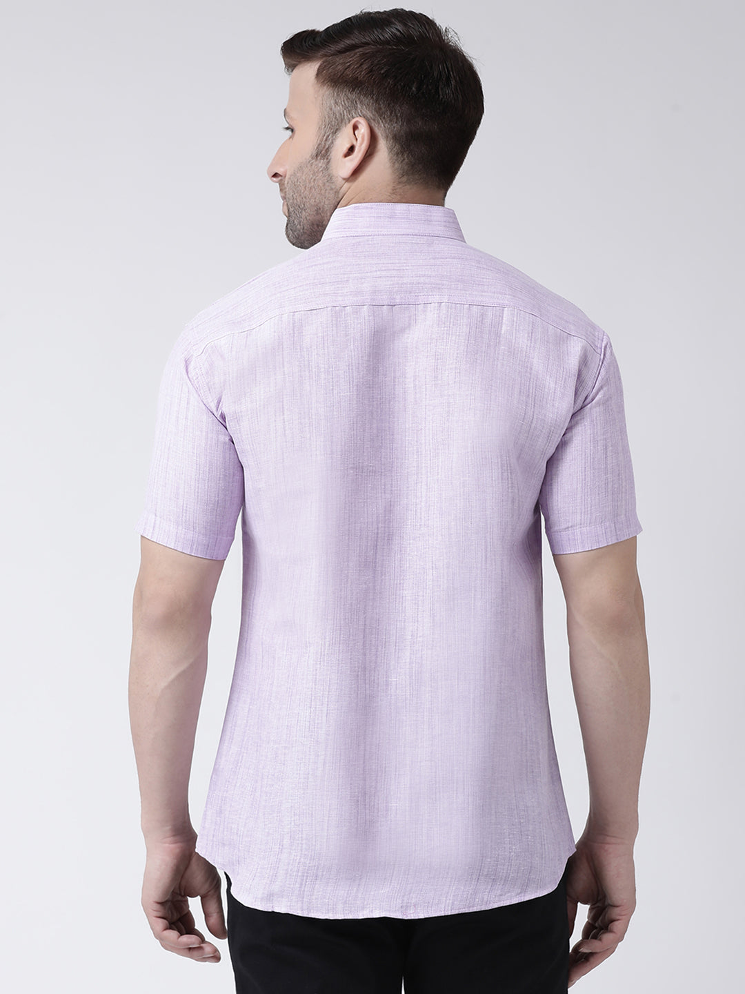 RIAG Purple Men's Chinese Collar Half Sleeves Shirt | Grocsy