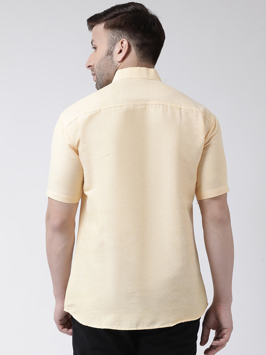 RIAG Beige Men's Chinese Collar Half Sleeves Shirt | Grocsy