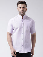 RIAG Violet Men's Chinese Collar Half Sleeves Shirt | Grocsy
