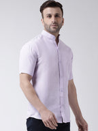 RIAG Violet Men's Chinese Collar Half Sleeves Shirt | Grocsy