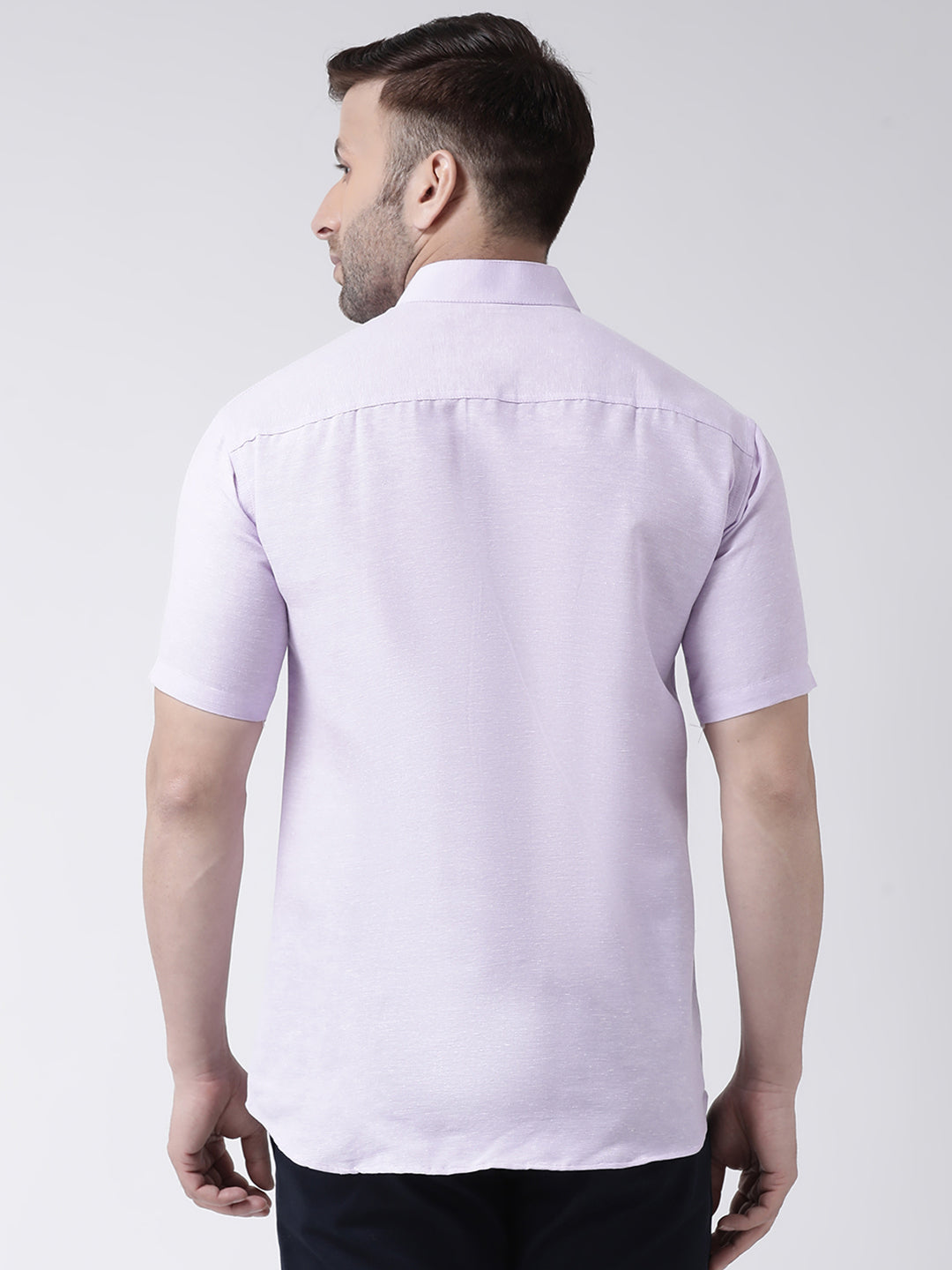 RIAG Violet Men's Chinese Collar Half Sleeves Shirt | Grocsy