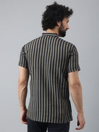 RIAG Black Color Short Sleeves Casual Men's Cotton Short Kurta | Grocsy