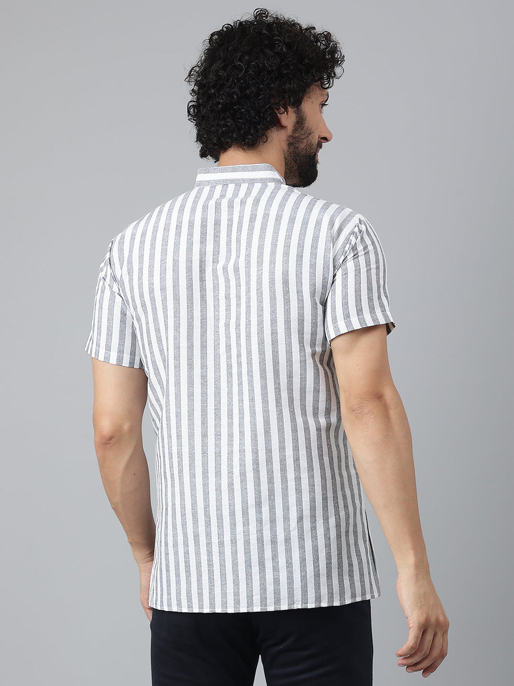 RIAG Grey Color Short Sleeves Casual Men's Cotton Short Kurta | Grocsy