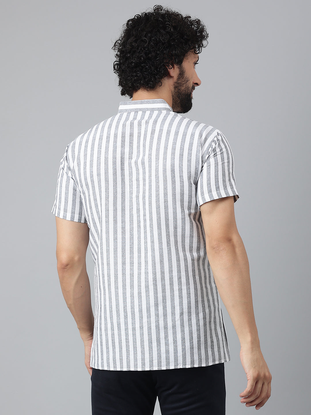RIAG Grey Color Short Sleeves Casual Men's Cotton Short Kurta | Grocsy