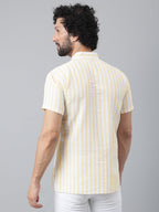 RIAG Beige Color Short Sleeves Casual Men's Cotton Short Kurta | Grocsy