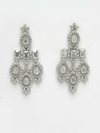 NVR Women's Silver-Plated Cubic Zirconia Studded Handcrafted Jewellery Set | Grocsy