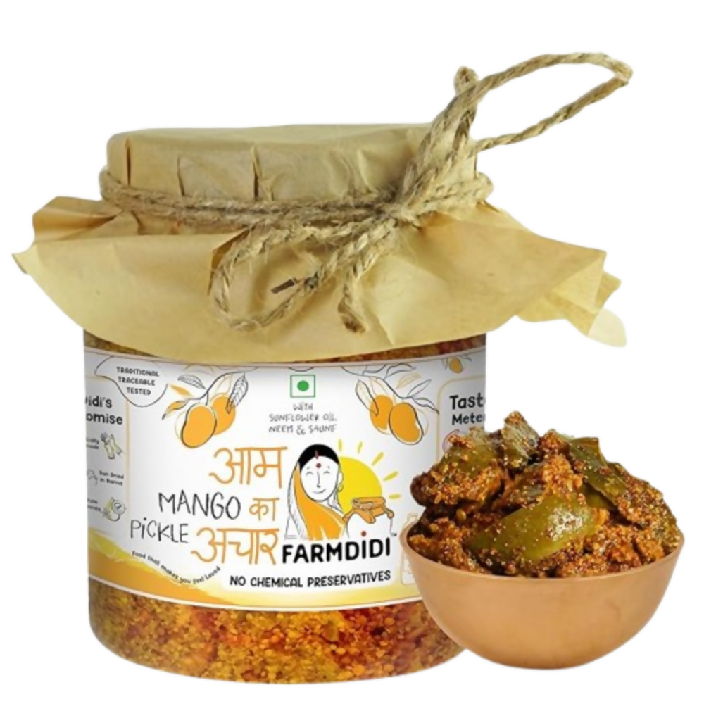 FarmDidi Mango Pickle - Tangy & Salty | Grocsy
