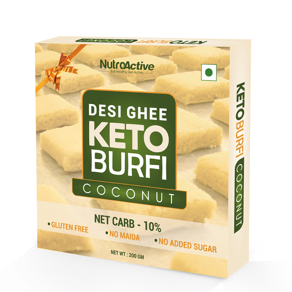 NutroActive Desi Ghee Keto Coconut Barfi | Grocsy