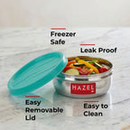 HAZEL Container For Kitchen Storage Set Of 2, 90 Ml Each, Silver | Grocsy