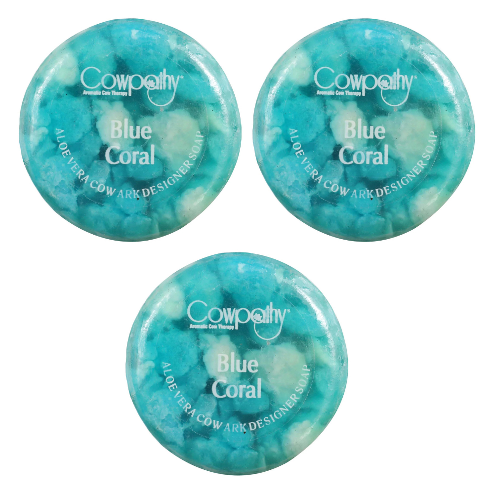 Cowpathy Blue Coral Aloevera Cow Ark Designer Soap (100 GM) | Grocsy
