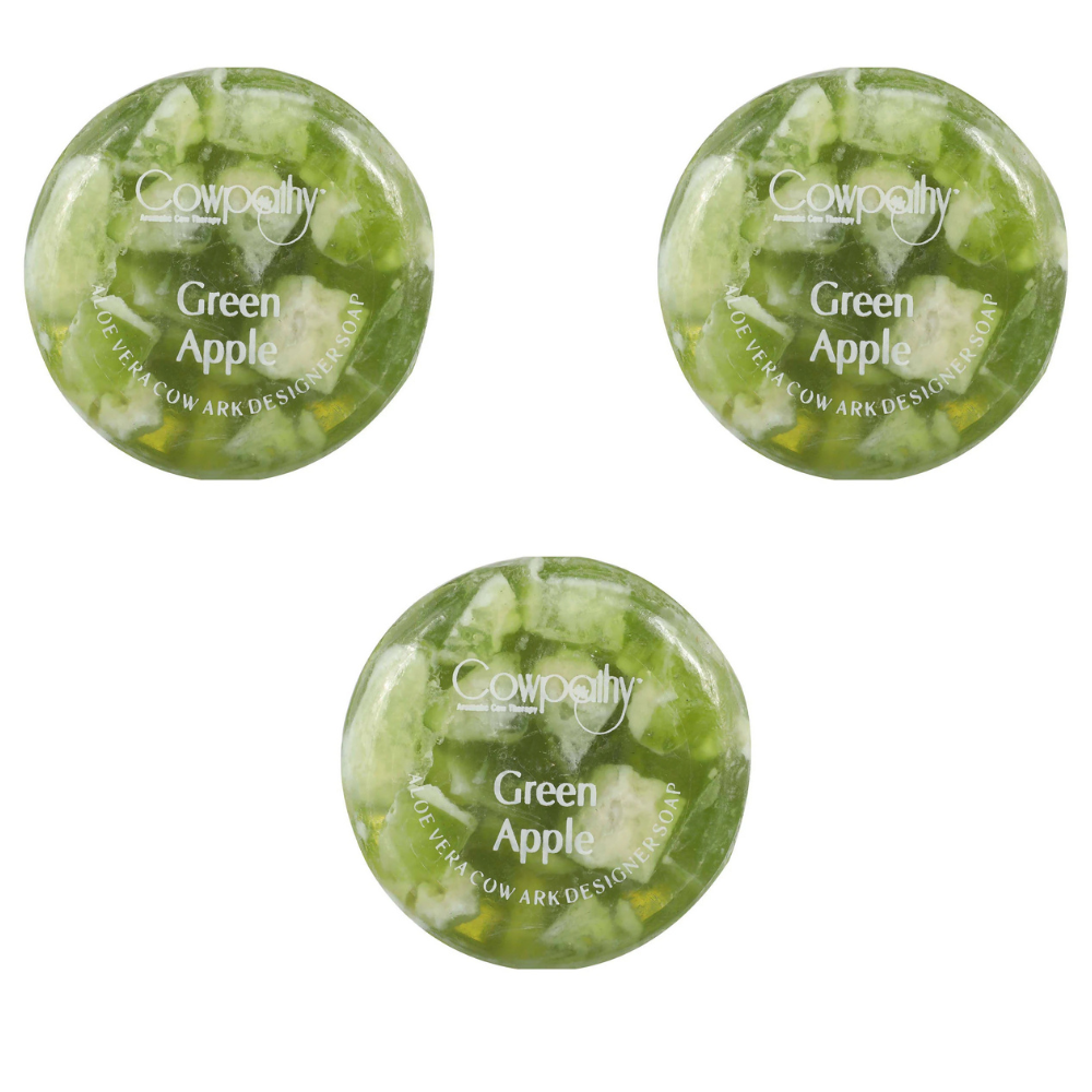 Cowpathy Green Apple Aloe Vera Ark Designer Soap (100 Gm) | Grocsy
