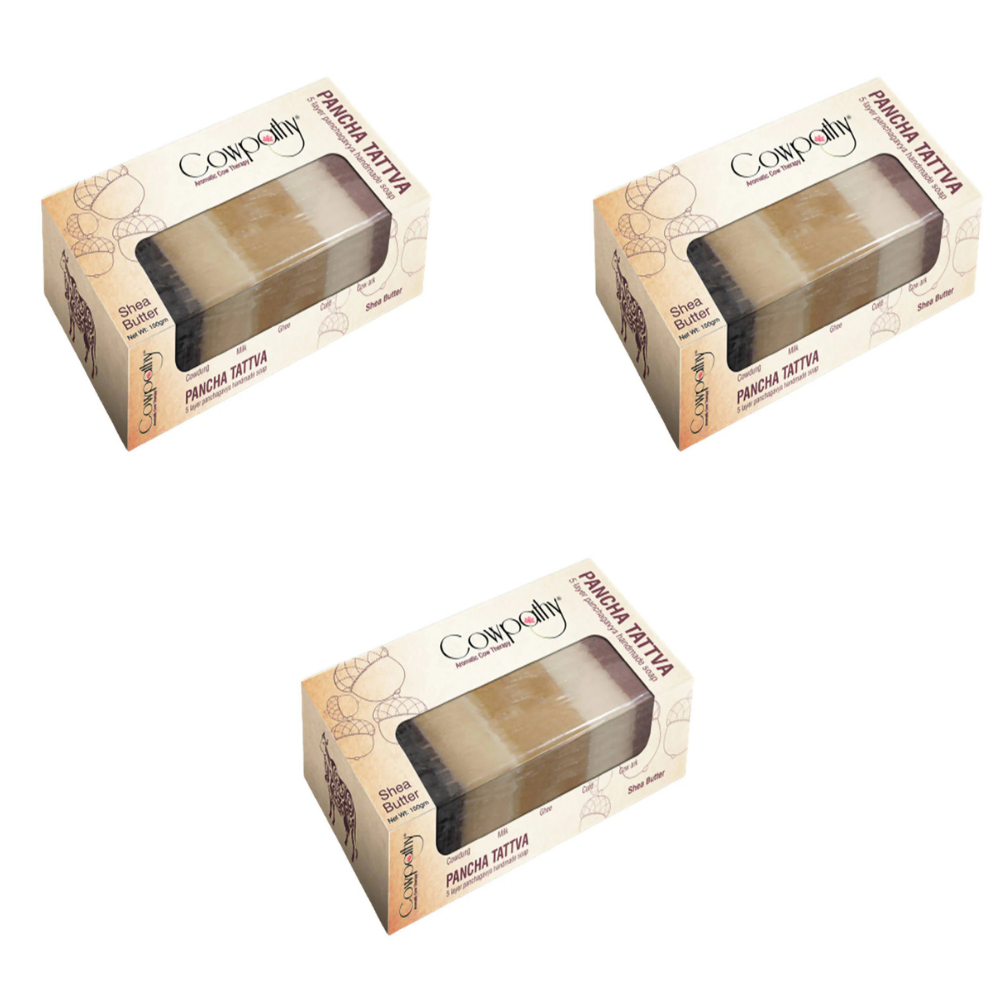 Cowpathy Pancha Tattva 5Layer Panchagavya Handmade Shea Butter Soap | Grocsy