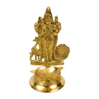 Spillbox Gold-Toned Brass Murugan Diya Pooja Essential | Grocsy
