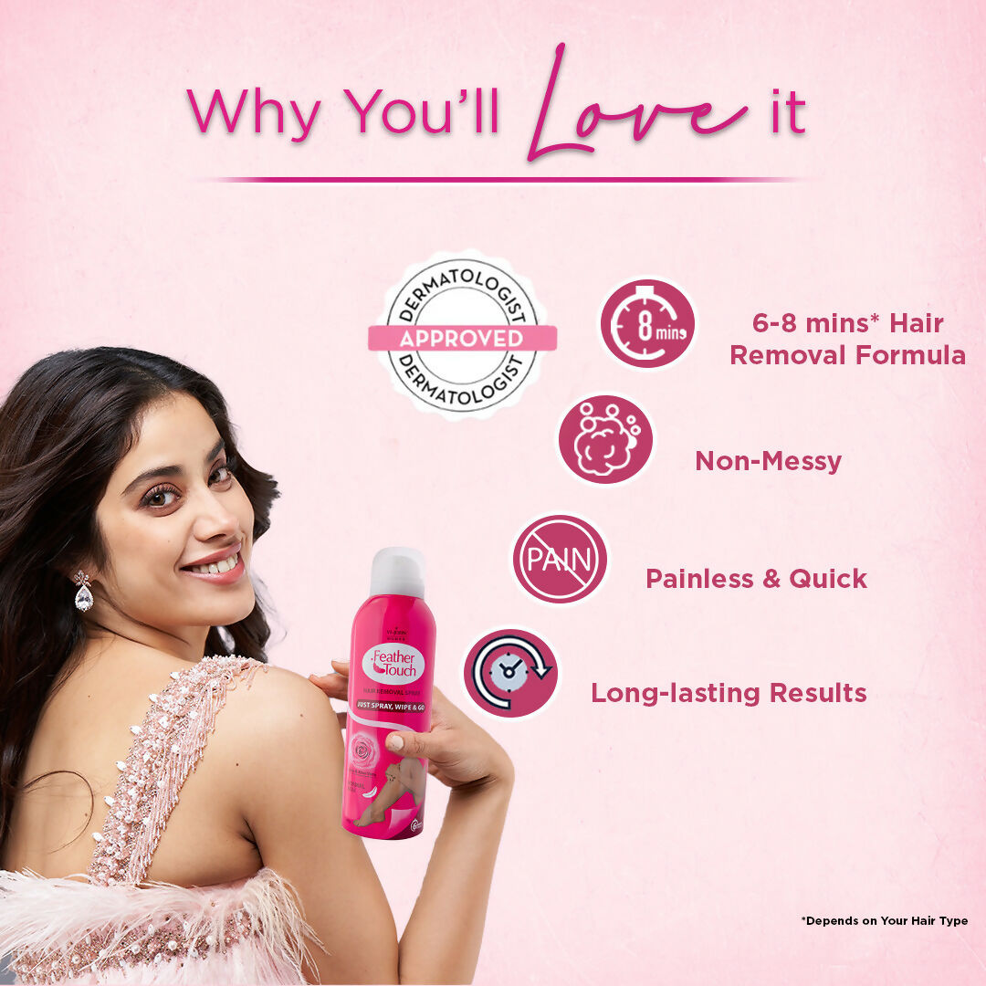 VI-JOHN Feather Touch Dermatologically Tested Rose & Alevera Hair Removal Spray For Women | Grocsy