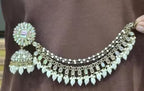 Jewel City Traditional Handcrafted Kundan Pearl Jhumka Drop Earrings And Maang Tikka Set | Grocsy