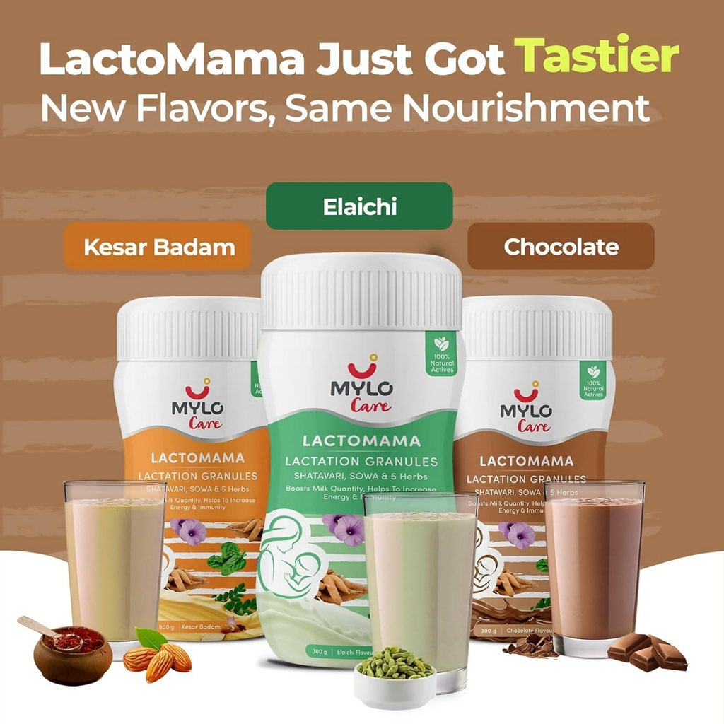 Mylo Care Lactomama Granules – Lactation Supplement For Breastfeeding With Shatavari To Increase Breast Milk (Chocolate Flavour | Grocsy