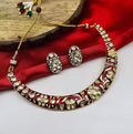 Jewel City Traditional Handcrafted Kundan Gold-Plated Necklace Set | Ethnic Indian Jewelry for Weddings, Parties & Festivals | Grocsy