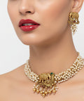 Jewel City Exquisite Handcrafted Elephant Motif White Pearl Jewelry Set - Where Tradition Meets Elegance | Grocsy