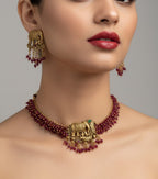 Jewel City Exquisite Handcrafted Elephant Motif Red Beaded Jewelry Set - Where Tradition Meets Elegance | Grocsy