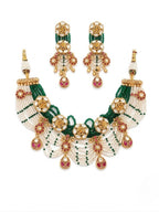 Jewel City Exquisite Kundan & Pearl Haar Set: Traditional Gold-Plated Choker for Weddings & Festivals | Grocsy