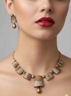 Jewel City Stunning Traditional Gold-Plated Choker Necklace Set | Grocsy