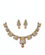 Jewel City Stunning Traditional Gold-Plated Choker Necklace Set | Grocsy