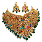 Jewel City Handcrafted Temple Jewellery: Intricate Gold-Plated Choker Set | Grocsy