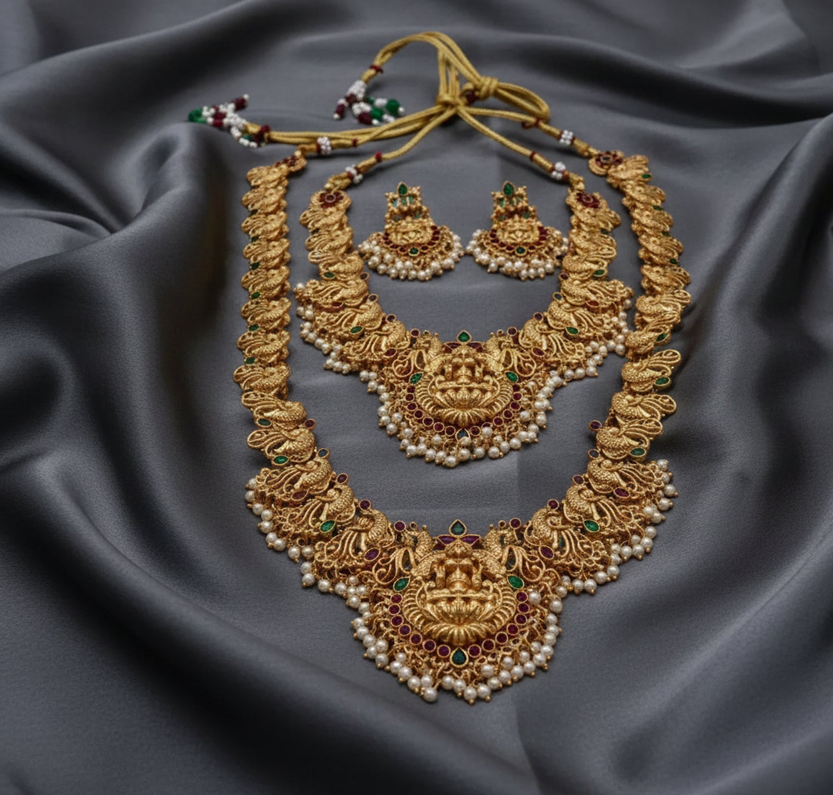 Jewel City Exquisite Antique Gold-Plated Temple Jewelry Set | Grocsy