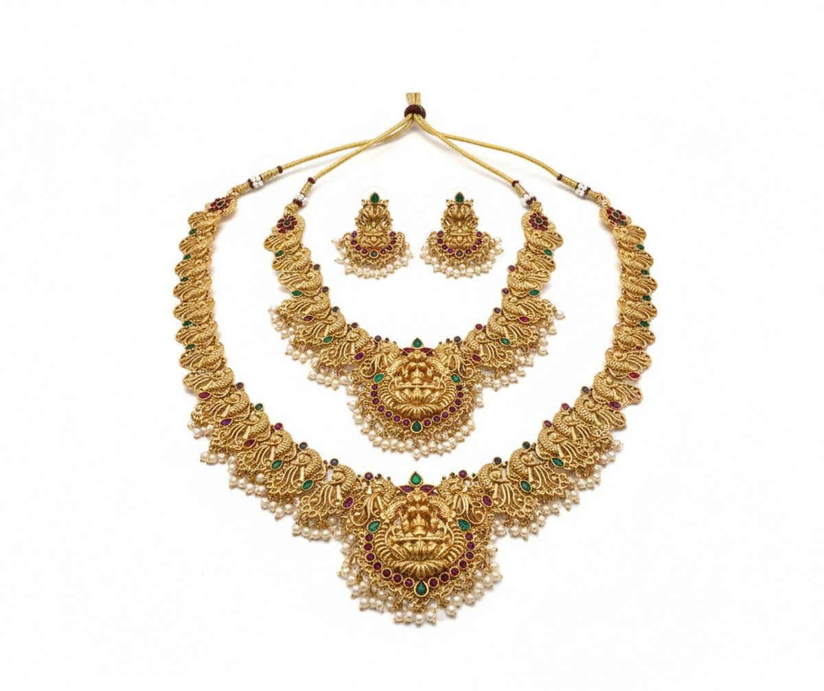 Jewel City Exquisite Antique Gold-Plated Temple Jewelry Set | Grocsy