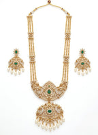 Jewel City Handcrafted Traditional Gold-Plated Temple Jewelry Set | Ethnic Bridal Lakshmi Necklace & Earrings for Women | Grocsy