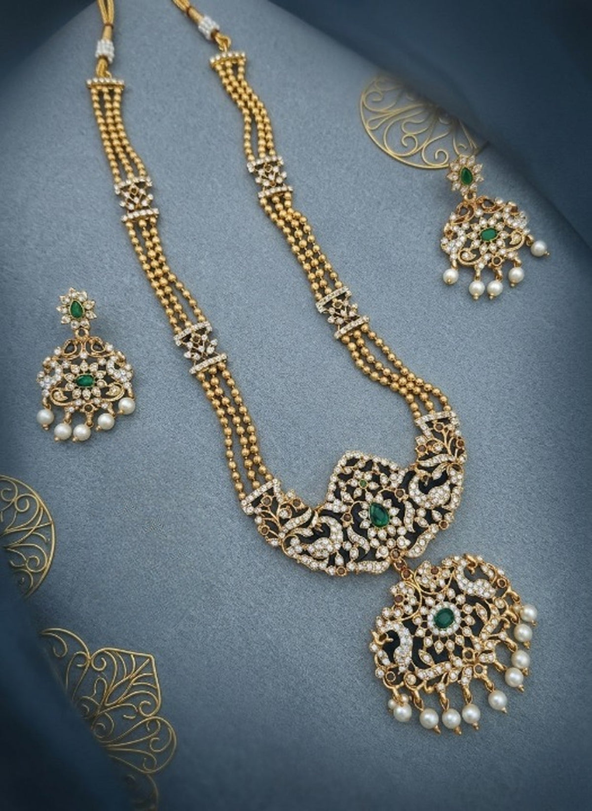 Jewel City Handcrafted Traditional Gold-Plated Temple Jewelry Set | Ethnic Bridal Lakshmi Necklace & Earrings for Women | Grocsy